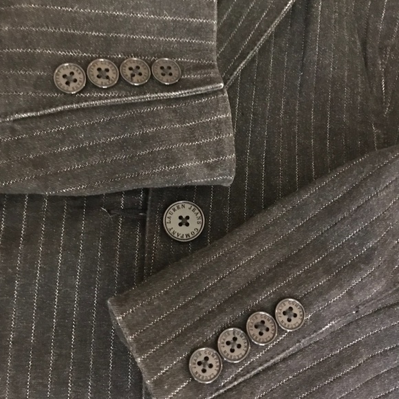 Ralph Lauren Jeans Co Black Denim Pinstrip Jacket Blazer Large NEW NWOT - Picture 9 of 11